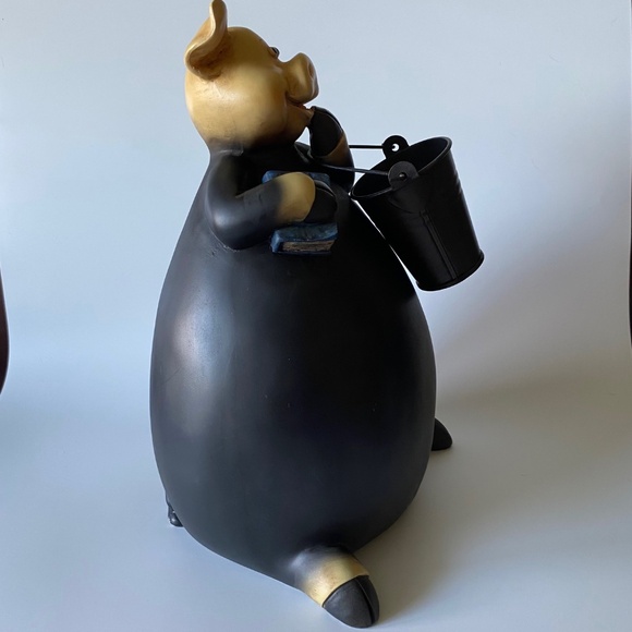Anthropomorphic Pig Holding Book and Bucket Large (11") Vintage Scarce - Picture 8 of 8